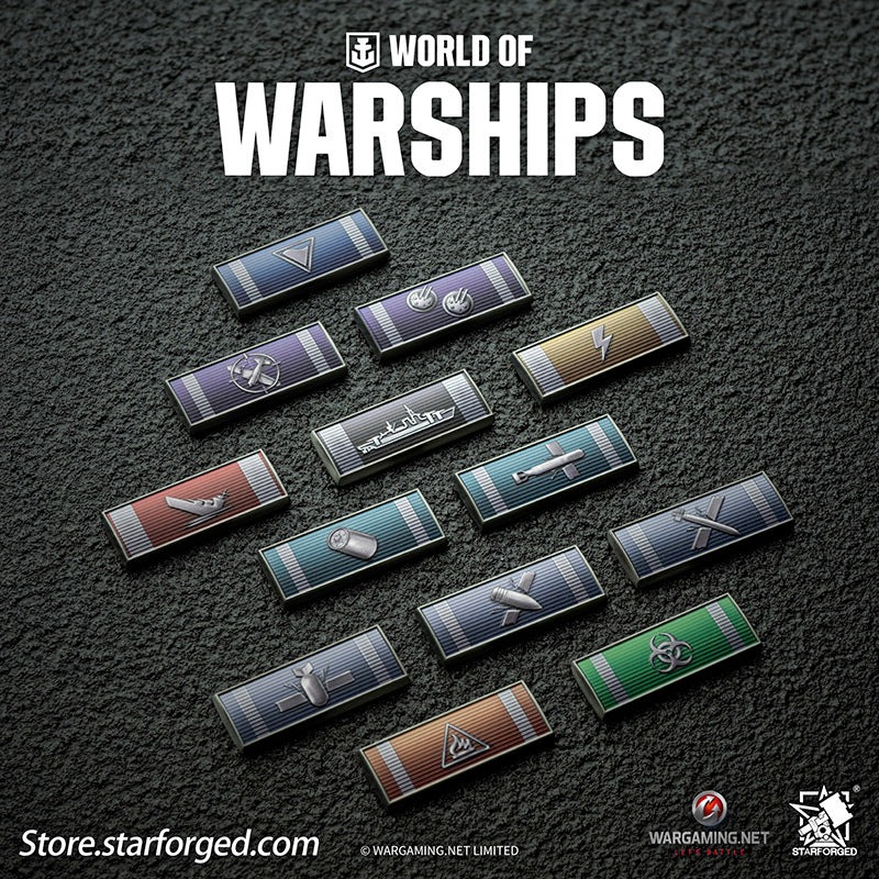 (STARFORGED) World of Warships Commendation Ribbon Game Damage Tokens Fridge Magnets & Pin Brooch -  Set on Fire-1754139677-5jQ3o.jpg